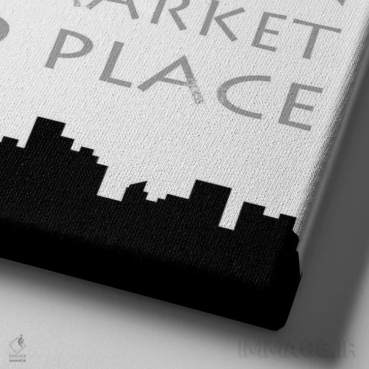 تابلو نمای آسمان تورنتو (فرم مربع) اثر آنا کوآچ - نمای نزدیک بافت بوم