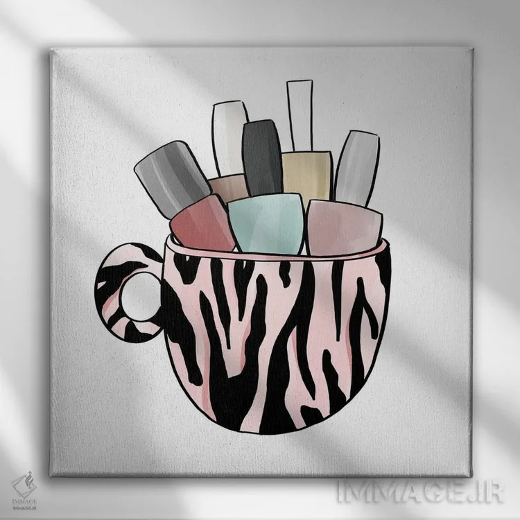 تابلو ماگ طرح حیوانات دوم اثر آنا کوآچ - نمای روبهرو روی دیوار