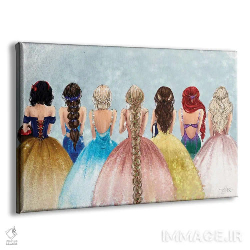 تابلو هنر مد پرنسسهای جمعی اثر آنریکا برسلر - نمای پرسپکتیو محصول