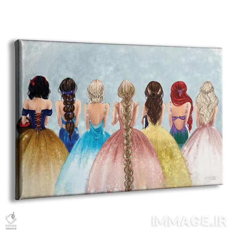 تابلو هنر مد پرنسسهای جمعی اثر آنریکا برسلر - نمای پرسپکتیو محصول