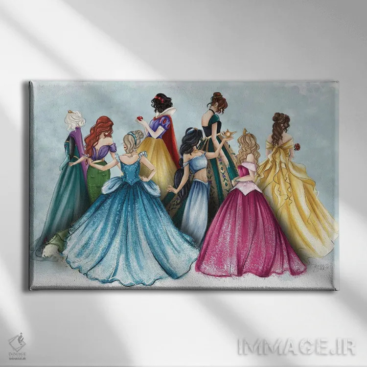 تابلو تصویرسازی پرنسس با پایان خوش اثر آنریکا برسلر - نمای روبهرو روی دیوار