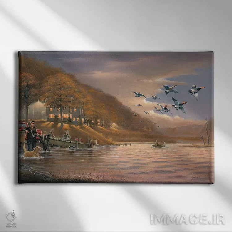 تابلو اردکهای کانواسبک پس از ساعت کاری اثر اندرسون آرت (گروه هنری) - نمای روبهرو روی دیوار