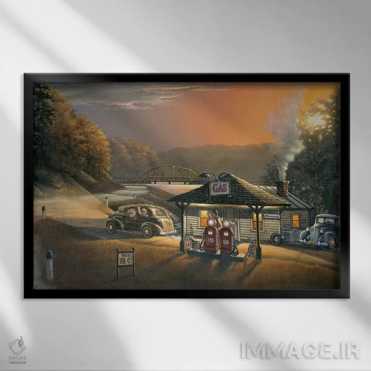 تابلو میریم ماهیگیری اثر اندرسون آرت (گروه هنری) - نمای قابدار مشکی