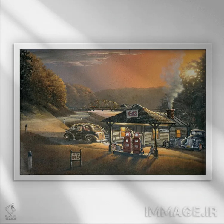 تابلو میریم ماهیگیری اثر اندرسون آرت (گروه هنری) - نمای قابدار سفید