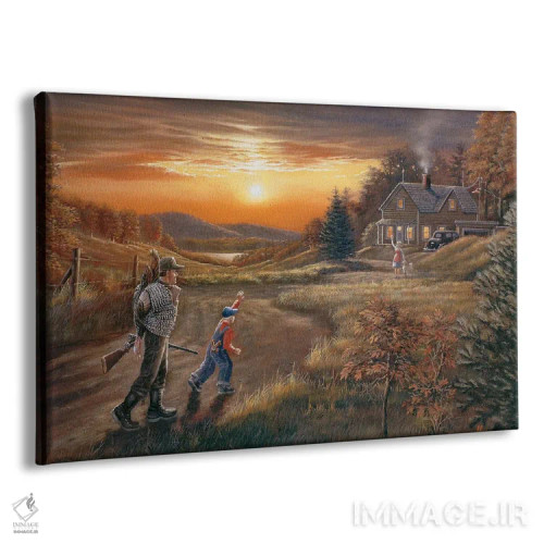 تابلو شکارچیان بوقلمون بازگشته از شکار اثر اندرسون آرت (گروه هنری) - نمای پرسپکتیو محصول