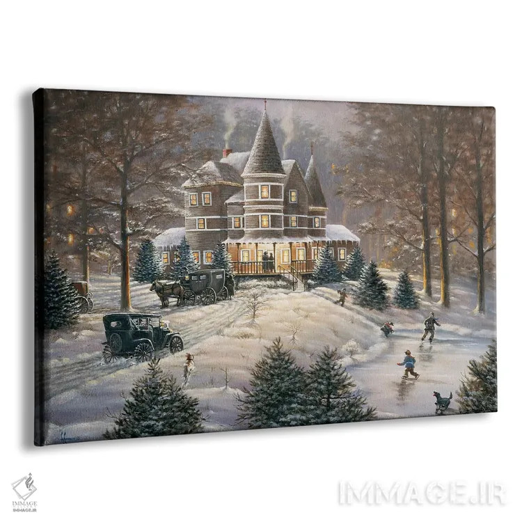 تابلو کالسکه بیاسب و خانهٔ ویکتوریایی اثر اندرسون آرت (گروه هنری) - نمای پرسپکتیو محصول