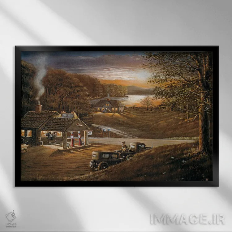 تابلو لحظات خوب شکارچی بوقلمون اثر اندرسون آرت (گروه هنری) - نمای قابدار مشکی