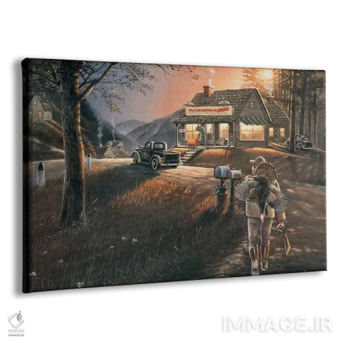 تابلو خاطرات دلپذیر شکارچی بوقلمون اثر اندرسون آرت (گروه هنری) - نمای پرسپکتیو محصول