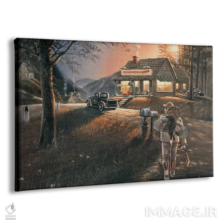 تابلو خاطرات دلپذیر شکارچی بوقلمون اثر اندرسون آرت (گروه هنری) - نمای پرسپکتیو محصول