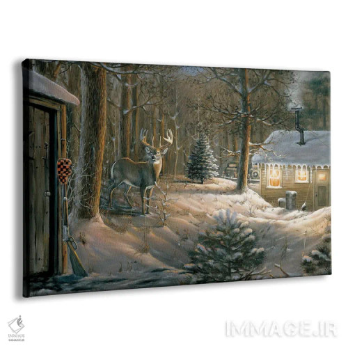 تابلو زمانبندی بد گوزن دمسفید اثر اندرسون آرت (گروه هنری) - نمای پرسپکتیو محصول