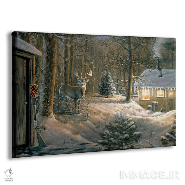 تابلو زمانبندی بد گوزن دمسفید اثر اندرسون آرت (گروه هنری) - نمای پرسپکتیو محصول