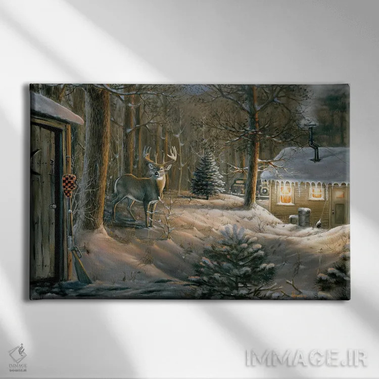 تابلو زمانبندی بد گوزن دمسفید اثر اندرسون آرت (گروه هنری) - نمای روبهرو روی دیوار