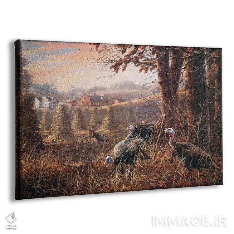 تابلو بوقلمونهای خانهٔ روستایی اثر اندرسون آرت (گروه هنری) - نمای پرسپکتیو محصول