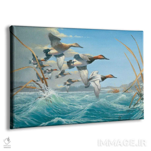 تابلو اردکهای کانواسبک در آب متلاطم اثر اندرسون آرت (گروه هنری) - نمای پرسپکتیو محصول