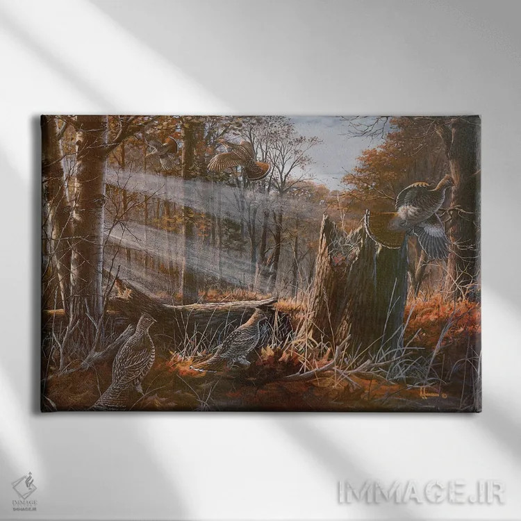 تابلو برنده بزرگ خروس وحشی اثر اندرسون آرت (گروه هنری) - نمای روبهرو روی دیوار