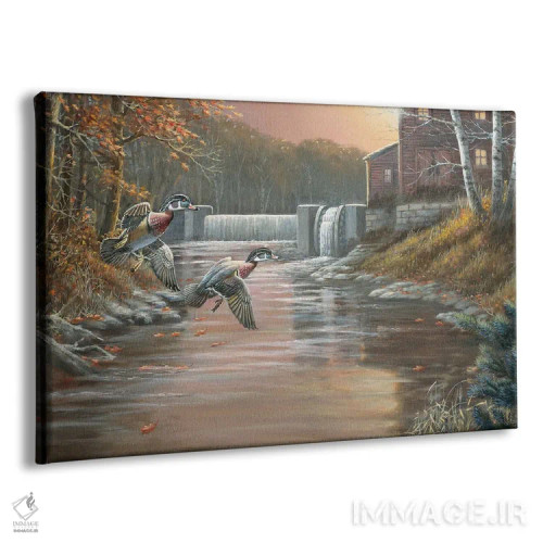 تابلو اردکهای چوبی آسیاب قدیمی اثر اندرسون آرت (گروه هنری) - نمای پرسپکتیو محصول