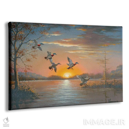 تابلو خلیج دنج اردکهای چوبی اثر اندرسون آرت (گروه هنری) - نمای پرسپکتیو محصول
