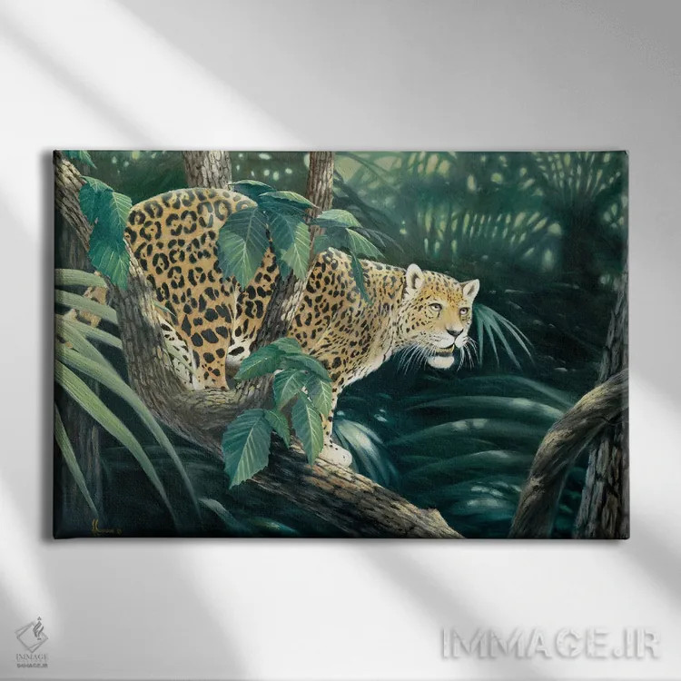 تابلو یوزپلنگ از نقطهٔ دید بالا اثر اندرسون آرت (گروه هنری) - نمای روبهرو روی دیوار