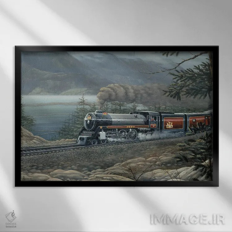 تابلو قطار سلطنتی هادسون اثر اندرسون آرت (گروه هنری) - نمای قابدار مشکی