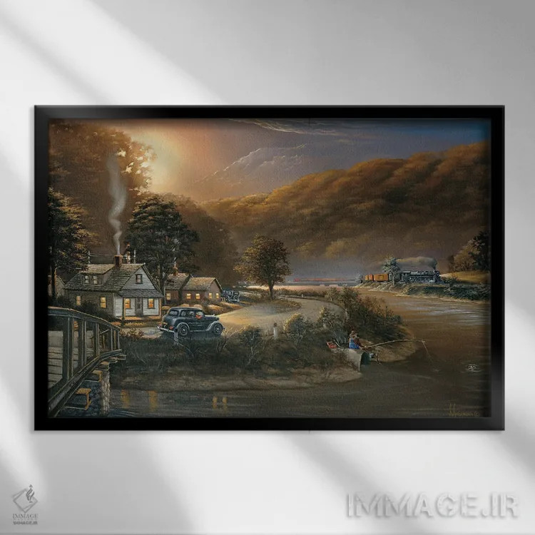 تابلو روزهای گذشته اثر اندرسون آرت (گروه هنری) - نمای قابدار مشکی