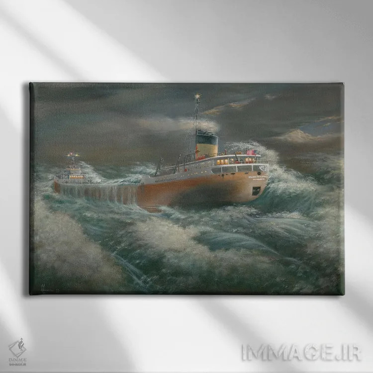 تابلو کشتی ادموند فیتزجرالد اثر اندرسون آرت (گروه هنری) - نمای روبهرو روی دیوار