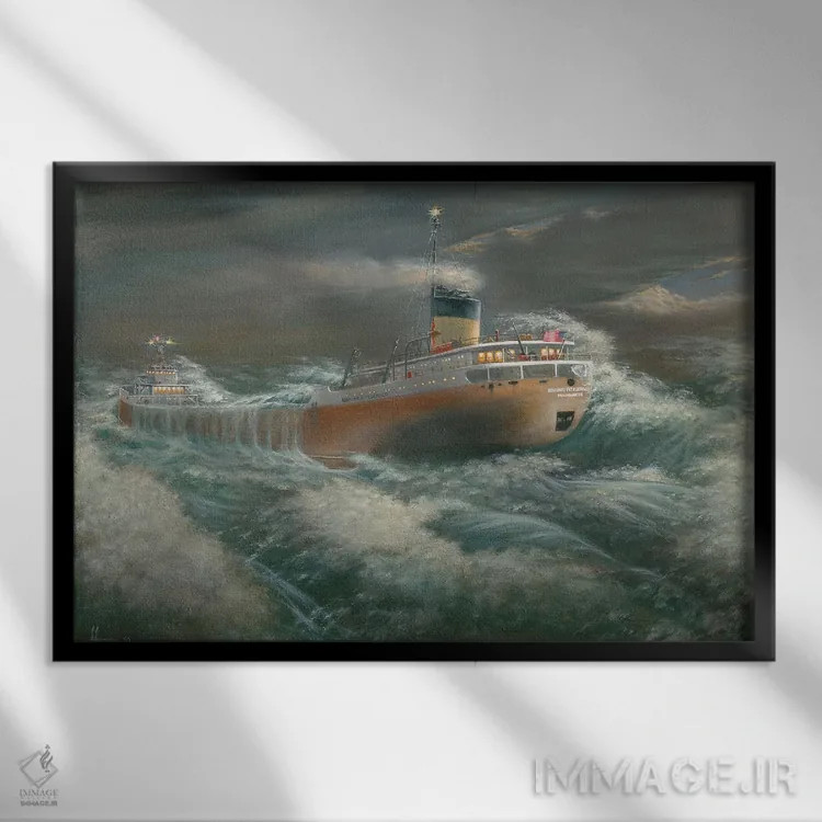 تابلو کشتی ادموند فیتزجرالد اثر اندرسون آرت (گروه هنری) - نمای قابدار مشکی