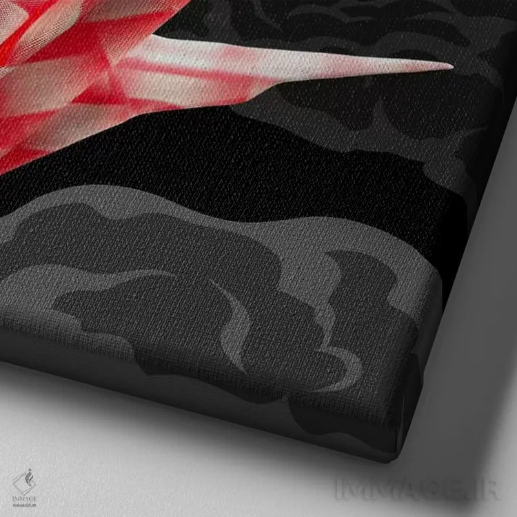 تابلو درنای کاغذی زودگذر اثر فایو بای فایو کالکتیو - نمای نزدیک بافت بوم