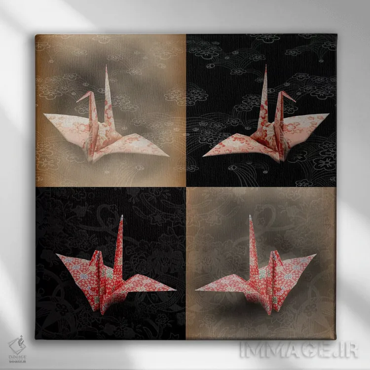 تابلو نقشهای درهمتنیده اثر فایو بای فایو کالکتیو - نمای روبهرو روی دیوار