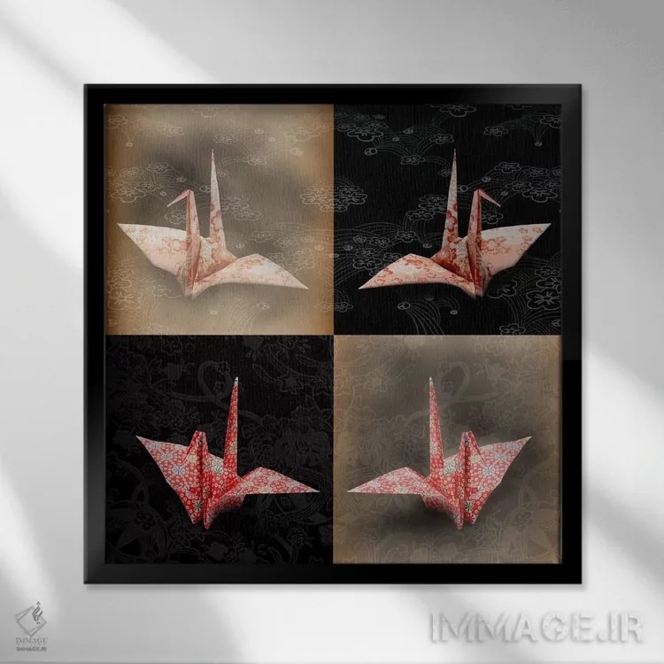 تابلو نقشهای درهمتنیده اثر فایو بای فایو کالکتیو - نمای قابدار مشکی