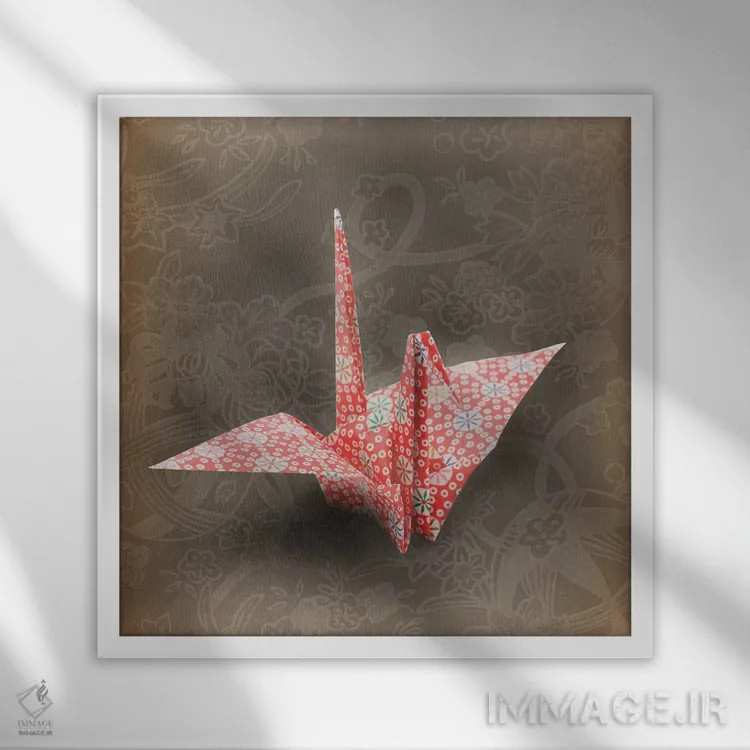 تابلو هنر کاغذی رو به افول (کلاسیک) اثر فایو بای فایو کالکتیو - نمای قابدار سفید