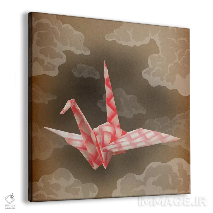 تابلو درنای کاغذی زودگذر (کلاسیک) اثر فایو بای فایو کالکتیو - نمای پرسپکتیو محصول