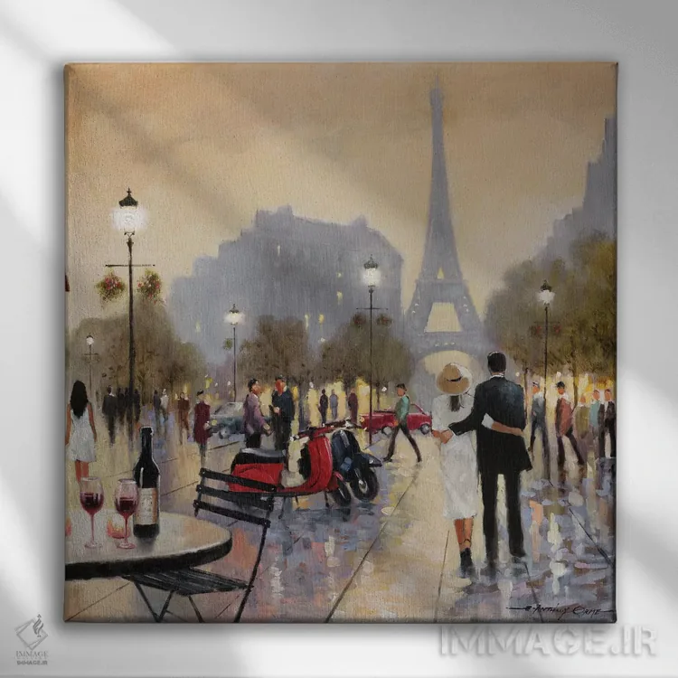 تابلو غروب پاریس اثر ای. آنتونی اورم - نمای روبهرو روی دیوار