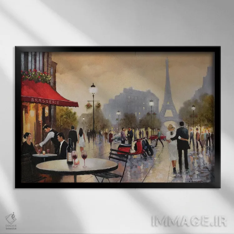 تابلو قدمزنی در پاریس اثر ای. آنتونی اورم - نمای قابدار مشکی