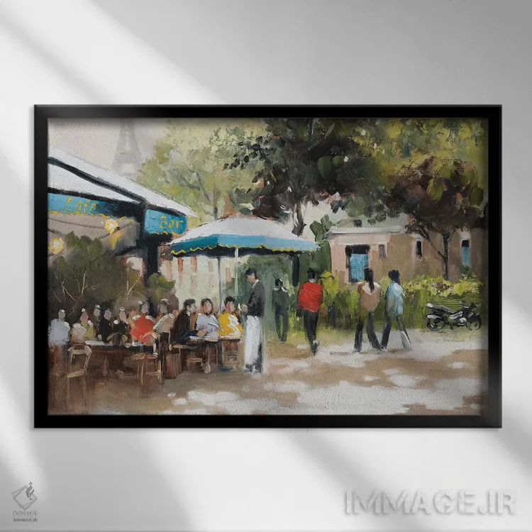 تابلو پاریس به رنگ سبز-آبی (شماره ۱) اثر ای. آنتونی اورم - نمای قابدار مشکی