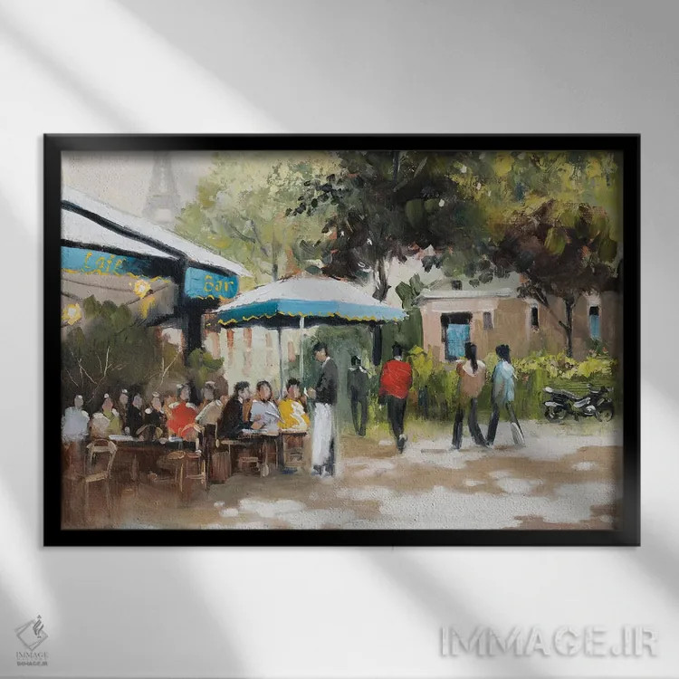 تابلو پاریس به رنگ سبز-آبی (شماره ۱) اثر ای. آنتونی اورم - نمای قابدار مشکی