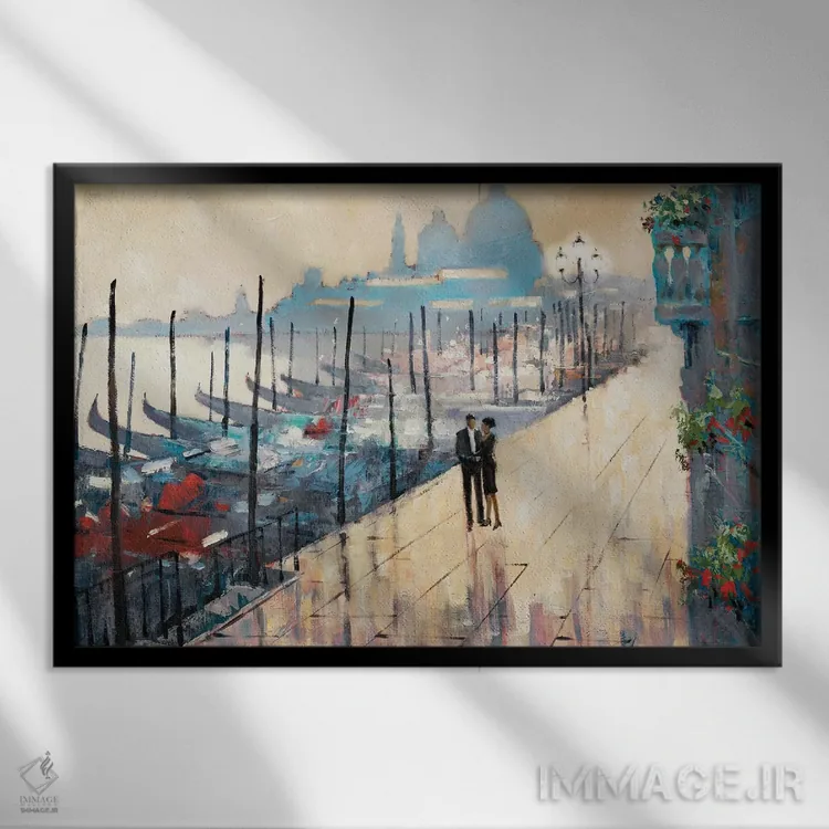 تابلو برخورد در ونیز اثر ای. آنتونی اورم - نمای قابدار مشکی