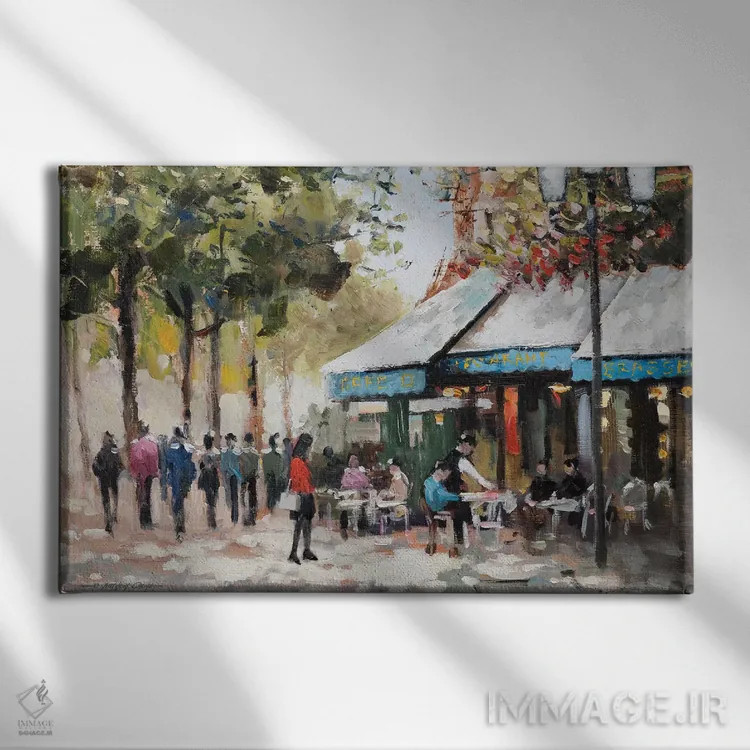 تابلو پاریس به رنگ سبز-آبی (شماره ۲) اثر ای. آنتونی اورم - نمای روبهرو روی دیوار