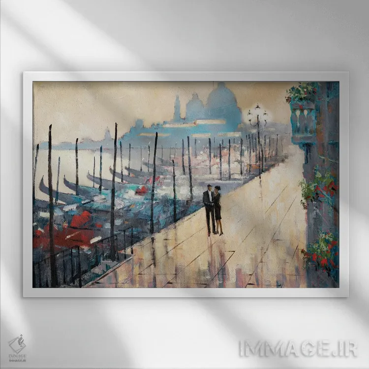 تابلو برخورد در ونیز اثر ای. آنتونی اورم - نمای قابدار سفید