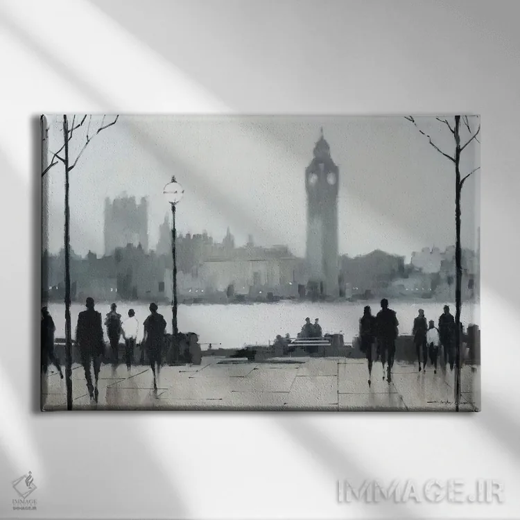 تابلو صبح لندن اثر ای. آنتونی اورم - نمای روبهرو روی دیوار