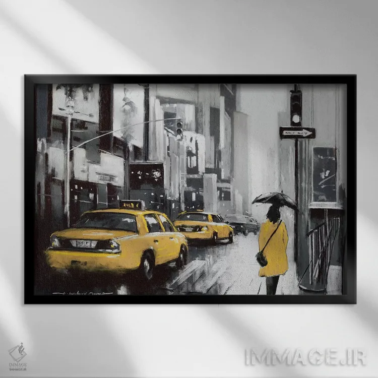 تابلو نیویورک (شماره ۱) اثر ای. آنتونی اورم - نمای قابدار مشکی