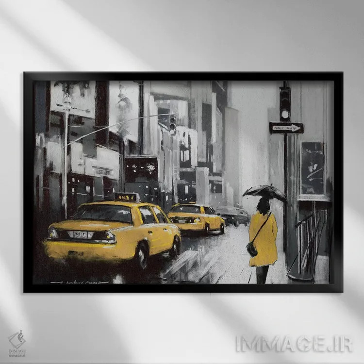 تابلو نیویورک (شماره ۱) اثر ای. آنتونی اورم - نمای قابدار مشکی