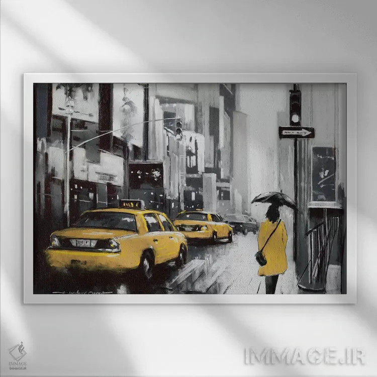 تابلو نیویورک (شماره ۱) اثر ای. آنتونی اورم - نمای قابدار سفید