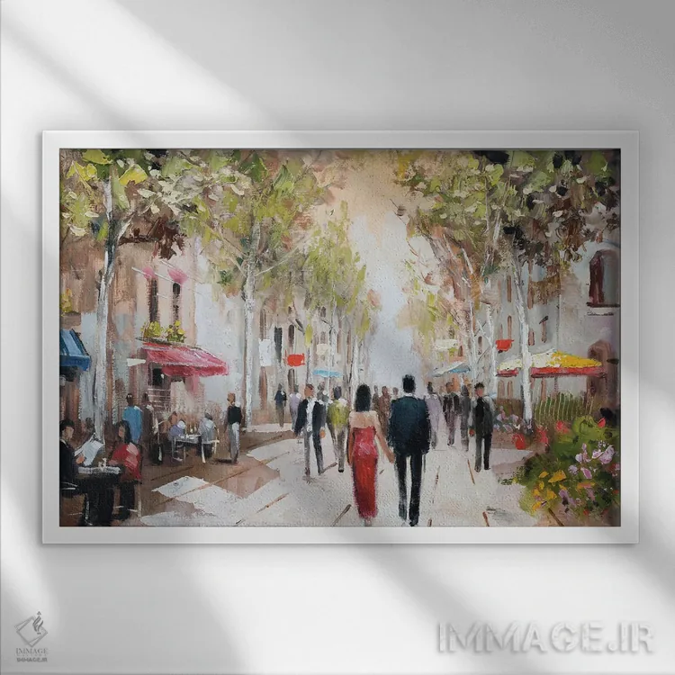 تابلو پاریس به رنگ سبز-آبی (شماره ۳) اثر ای. آنتونی اورم - نمای قابدار سفید