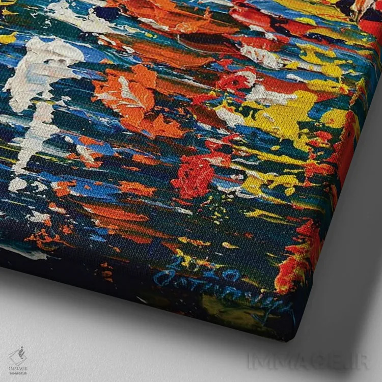 تابلو نمای دریا انتزاعی (شماره ۱۱) اثر آندره اوستاپچوک - نمای نزدیک بافت بوم