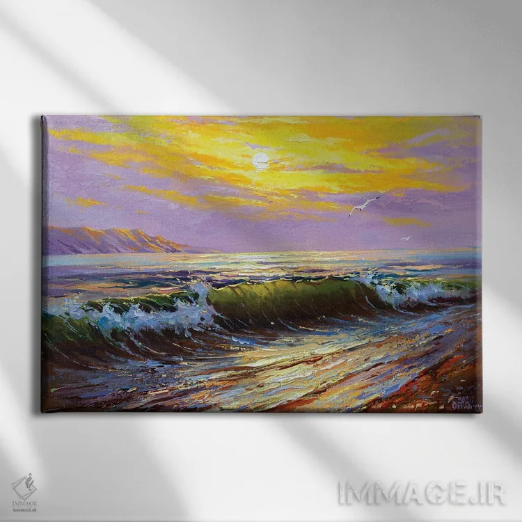 تابلو منظرهٔ دریا (شماره ۱) اثر آندره اوستاپچوک - نمای روبهرو روی دیوار