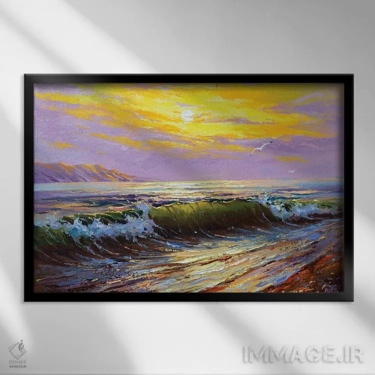 تابلو منظرهٔ دریا (شماره ۱) اثر آندره اوستاپچوک - نمای قابدار مشکی