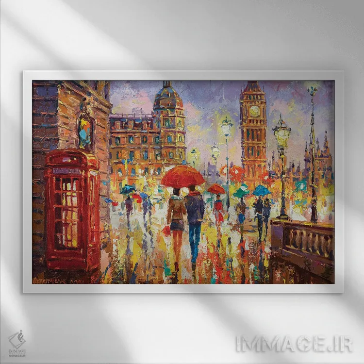 تابلو لندن (شماره ۴) اثر آندره اوستاپچوک - نمای قابدار سفید