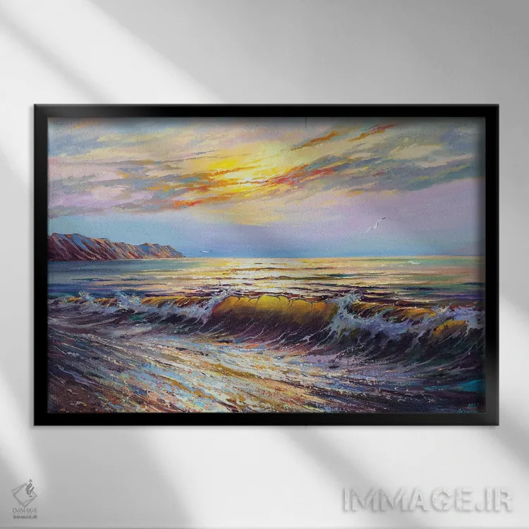 تابلو منظرهٔ دریا (شماره ۸) اثر آندره اوستاپچوک - نمای قابدار مشکی