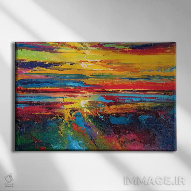 تابلو نمای دریا انتزاعی (شماره ۱۵) اثر آندره اوستاپچوک - نمای روبهرو روی دیوار