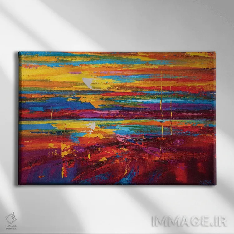 تابلو نمای دریا انتزاعی (شماره ۱۸) اثر آندره اوستاپچوک - نمای روبهرو روی دیوار